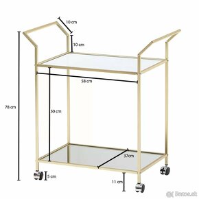 Servirovaci vozik  / stolík  zlatý / konferenčný stolík - 4