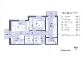 KVP - NOVOSTAVBA Na Grunte, 3 izb. tehl.byt 66 m2+2x balkon - 4