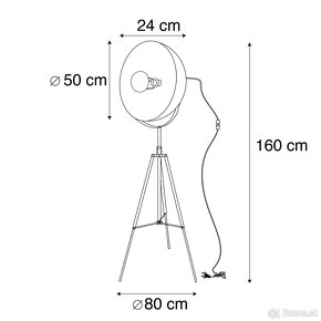 Priemyselná stojaca lampa statív čierna - 4