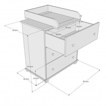 Komoda s prebalovacím pultom - 4