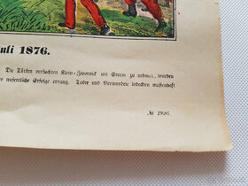 Starožitný tisk obrázkové noviny 1876 Srbsko-turecká válka - 4