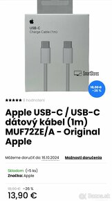 Apple 20W sieťový adaptér a 1m USB C Apple kábel nové - 4