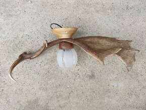 Stropná a nástenná lampa z parožia - 4