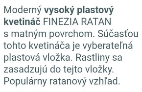 Kvetináč umelý ratan nový - 4