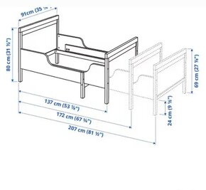 Postel IKEA Sundvik hneda - 4