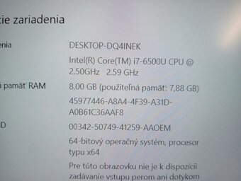 predám notebook HP ELITEBOOK 820 G3 ,WINDOWS 10 ,bez baterky - 4