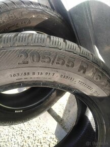 Predám 2ks zimné pneu.205/55R16 Barum dezen 7,1mm - 4