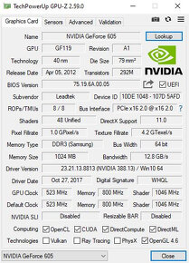 NVIDIA Geforce 605DP LP 1GB - 4