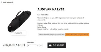 Vak na lyže - originálne príslušenstvo Audi (nepoužitý) - 4