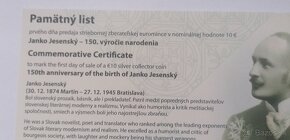 Pamätný list 10 euro Janko Jesenský - 4