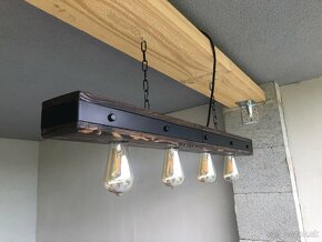 Závesné drevene svietidlo , lampa , luster - 4
