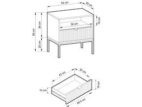 Nočný stolík Novas - čierna - 4