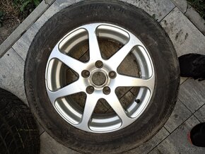 Hliníkové disky Opel R15 rozteč 5x110, zimné pneu 205/60R15 - 4