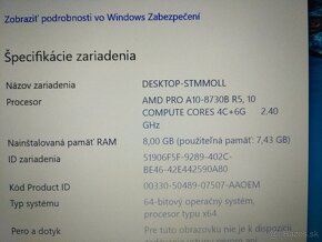 HP Elitebook 745 G4 ,podsvietená kláv. ,8gb ram ,bez baterky - 4