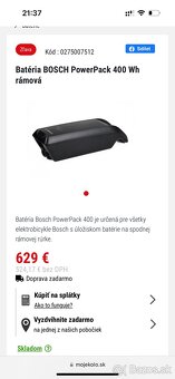 Batéria Bosch Powerpack 400 Wh rámová - 4