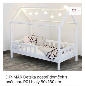 Detska postel domcek 80x160 s matracom - 4