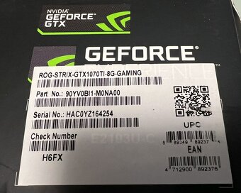 GeForce GTX 1070Ti, 1070, RX580 - 8GB na predaj - 4