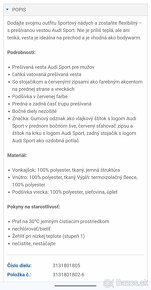 nova panska vesta original AUDI SPORT velkost L a bunda - 4