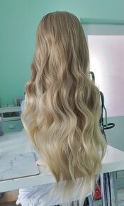 Blond ombre kučeravá parochňa - 4