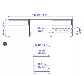 Skrinka pod TV IKEA BESTA 180CM /Cierna - 4