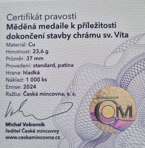 Cu medaile , dokončení stavby chrámu sv. Víta - 4