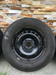 Predám plechové disky + pneu 195/65 R15 - 4