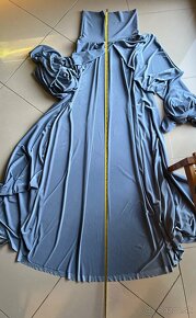 Damske spoločenské šaty, dlhé, svadobna levandula/modre, S - 4
