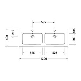 Dvojumývadlo do nábytku 1300x490 mm, Duravit ME by Starck - 4