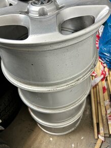 ✅ ALU elektróny 5x112 r16  originál VW + zimné gumy ✅ - 4