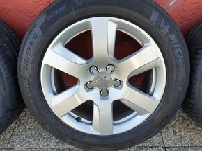 Alu disky Audi 5x112 R17 + Letné pneu 225/55 R17 - 4