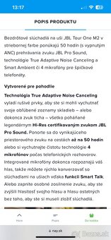 Predám 2 kusy sluchadlá JBL Tour One M2 - 4