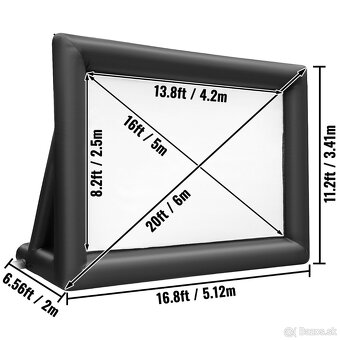 Nafukovacie projektorové plátno (4,2 x 2,5m obrazovka) s 350 - 4