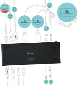 Dokovacia stanica i-Tec USB 3.0 / USB-C 5K, 2x 4K + Power - 4