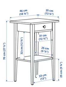 Hemnes Ikea nočný stolík 46x35cm - 4