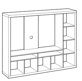 čierno-hnedý regál/knižnica/TV diel - 4