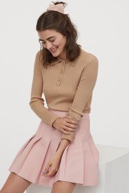 Skladaná sukňa dusty pink - 4