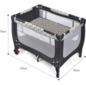 COSTWAY Cestovna postielka a ohrádka 2 v 1 - 4