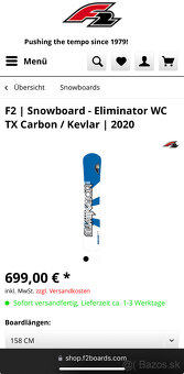 Snowboard F2 Eliminator WC TX Carbon Kevlar - 158cm - 4