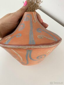 Handmade keramická terracota váza cca 18x17cm - 4