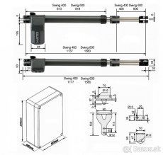 Kompletný pohon pre krídlovú bránu 4m - 4