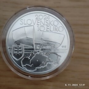 Predám striebornú zberateľskú euromincu 10e SNP BK+Proof - 4