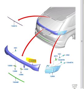 Nove zadné centrálne svetlo - lištwa blenda Ford Edge 16-18 - 4