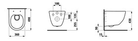Laufen Pro - Závesné WC, 530x360 mm, biela - 4