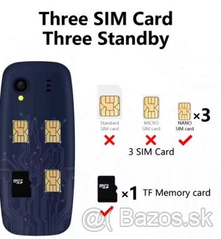 mobil mini 3xSIM bluetooth rozmery 8x3.5cm - 4