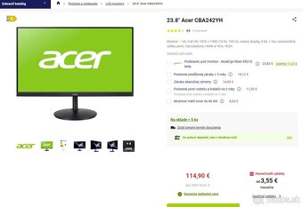 Predám monitor Acer 24" CB242Y - 4