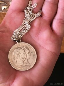 Strieborný medailon dvojzlatnik 1879 - 4