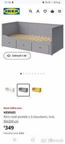 Rozkladacia posteľ Hemnes ikea sivá - 4