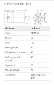 Predám hydromotor danfoss OMM 20, OMM 32,OMM 50 - 4