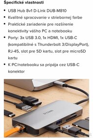 Dokovacia stanica USB Hub D-Link DUB-M810 - 4