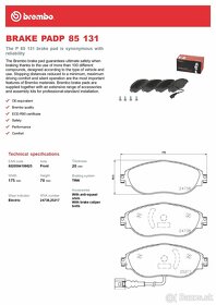 Brzdové doštičky Brembo P 85 131 - 4